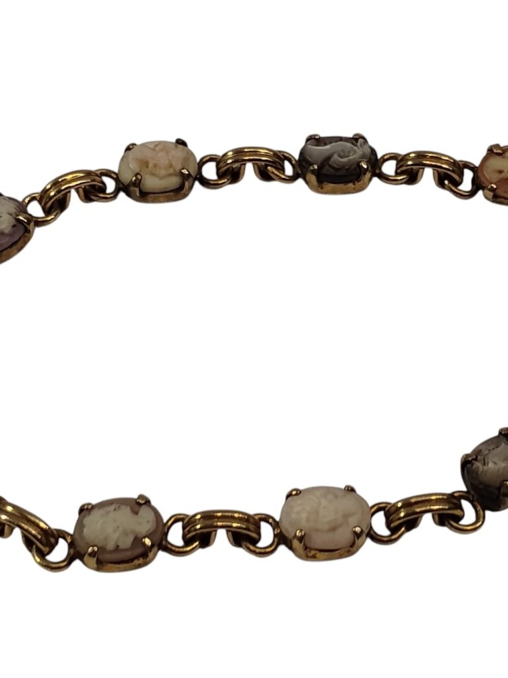 Vintage 12K Gold Filled GF Cameo Bracelet Retro Jewelry